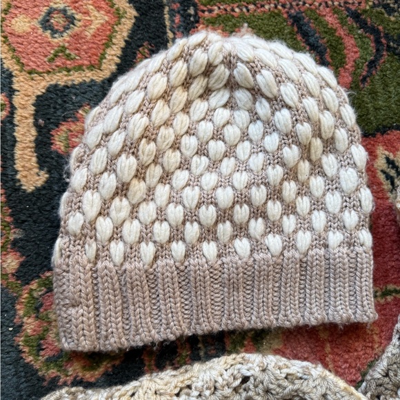 Handmade Crochet Bonnet hood + banana republic beanie hat - Picture 8 of 10